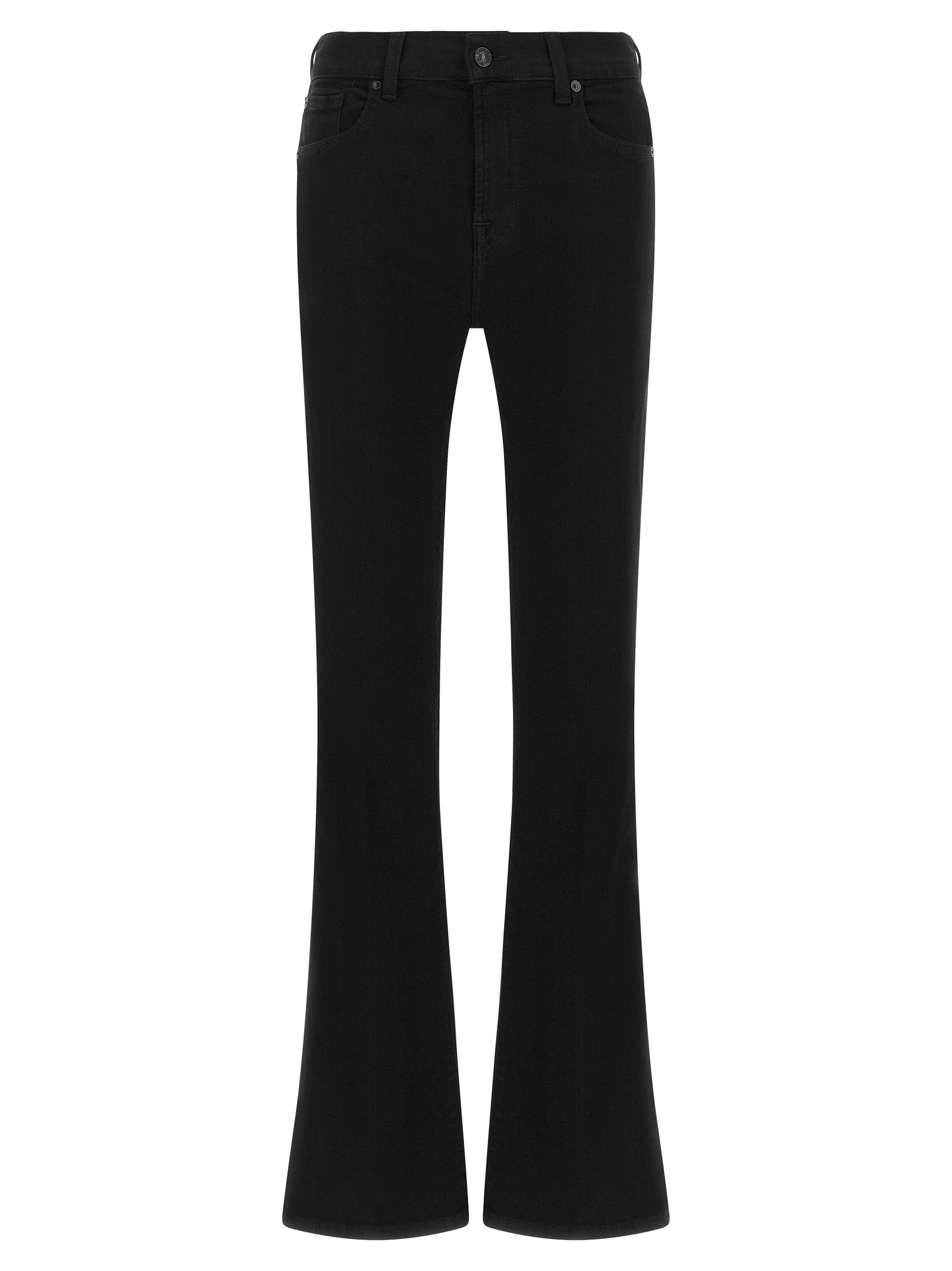 Jeans by 7 For All Mankind for women in stretch denim cotton black features a refined silhouette with a refined bootcut & slim, defined by a and a refined long for a refined finish.