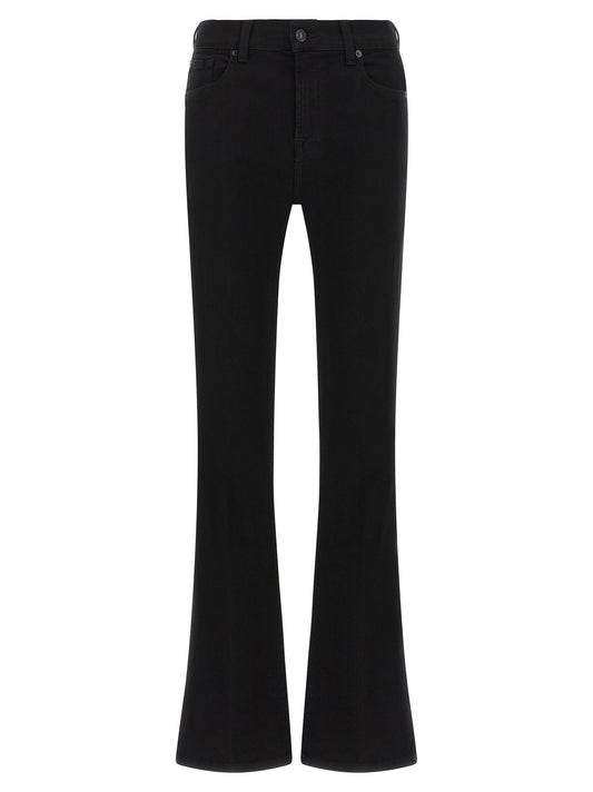 Jeans by 7 For All Mankind for women in stretch denim cotton black features a refined silhouette with a refined bootcut & slim, defined by a and a refined long for a refined finish.