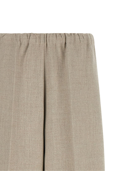 Trousers by Fabiana Filippi for women in polyester & wool beige, sand & signature features an on trend silhouette, showcasing a sophisticated relaxed-fit & wide with a long and for an on trend finish.