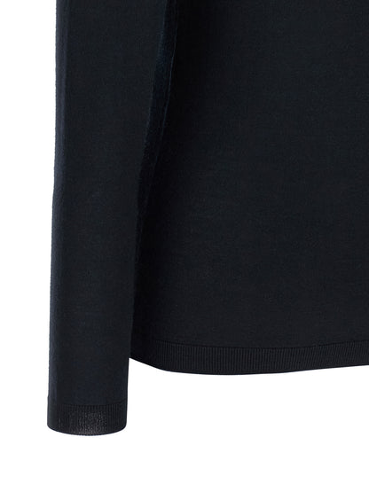 Cardigan by Fabiana Filippi for women in cashmere silk dark-blue & natural showcases a captivating silhouette, artfully detailed with a captivating and for a truly sophisticated captivating look.