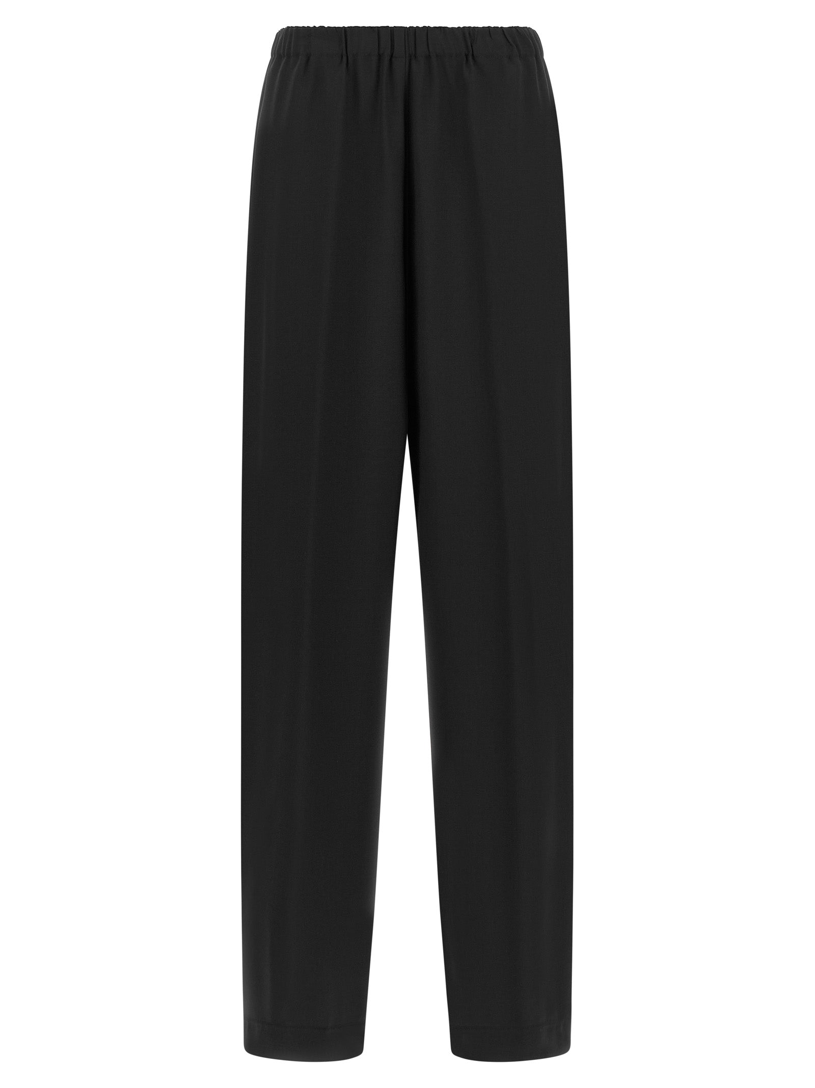 Trousers by Fabiana Filippi for women in virgin wool & polyamide black & signature features an on trend silhouette, showcasing a sophisticated relaxed-fit with a long and for an on trend finish.