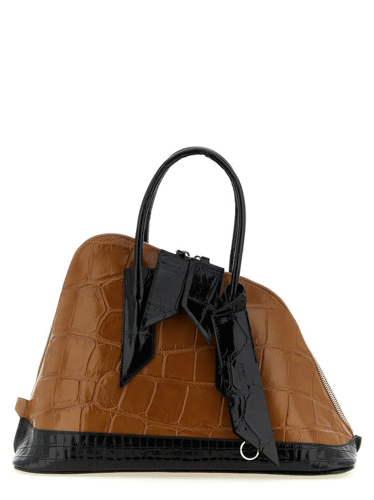 The Attico Sant Ambroeus Bos Taurus Calf Leather & Polyurethane Micro Handbag - Black Brown Silver Print