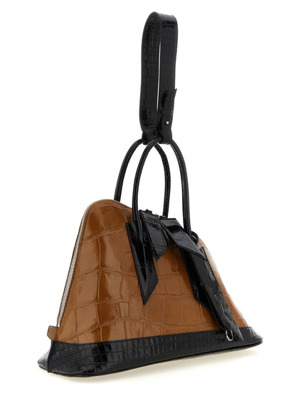 The Attico Sant Ambroeus Bos Taurus Calf Leather & Polyurethane Micro Handbag - Black Brown Silver Print