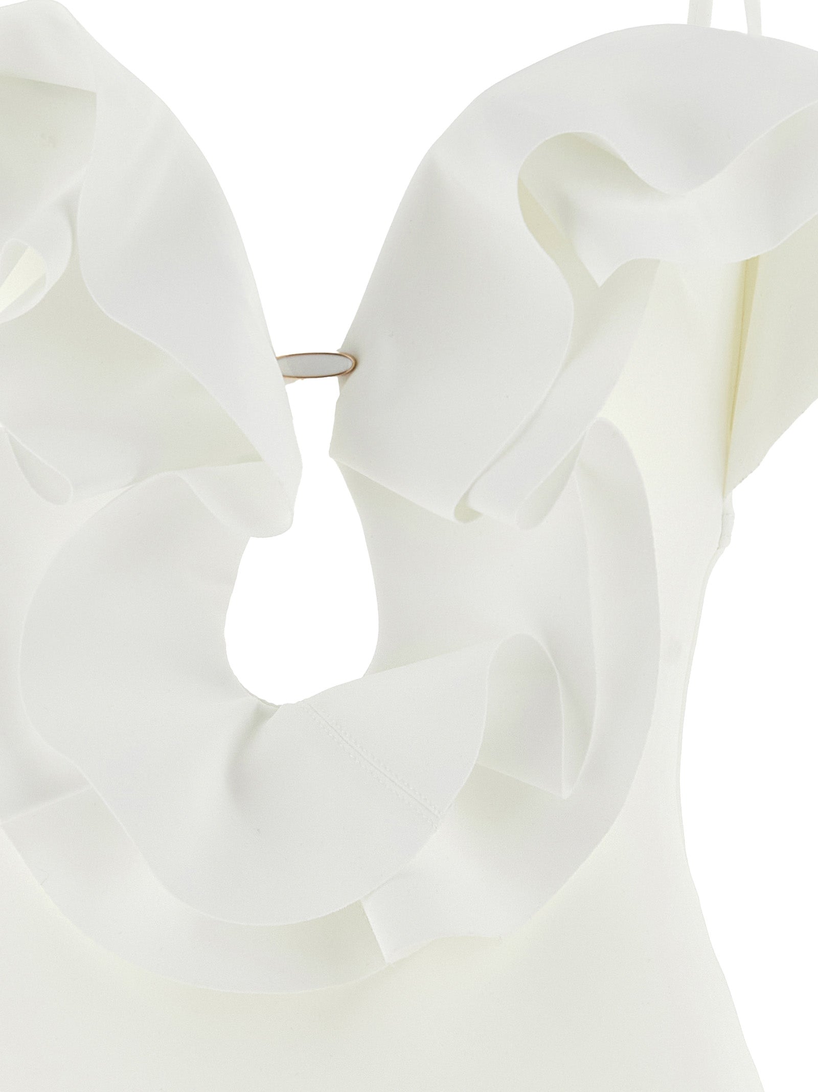 One-Piece Swimsuit by Zimmermann for women in stretch polyamide white features an magnificent silhouette that beautifully showcases the elegant Crisp Women's Stretch Polyamide One-Piece Swimsuit design with a magnificent fit.