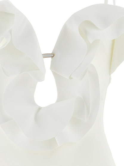 One-Piece Swimsuit by Zimmermann for women in stretch polyamide white features an magnificent silhouette that beautifully showcases the elegant Crisp Women's Stretch Polyamide One-Piece Swimsuit design with a magnificent fit.