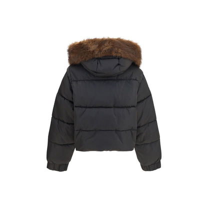 Hooded Puffer Jacket by PINKO for women in polyester goose down & faux fur brown features an on trend silhouette, showcasing refined pockets, hooded & insulated and a sophisticated hooded neckline for a truly on trend finish.