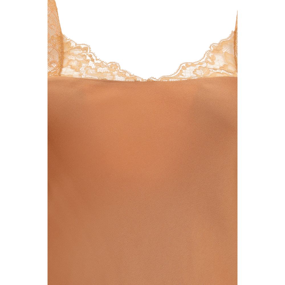 Dress by Forte_Forte for women in viscose satin beige features an cute silhouette, detailed with a and that elegantly flows into a cute maxi long.