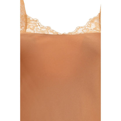 Dress by Forte_Forte for women in viscose satin beige features an cute silhouette, detailed with a and that elegantly flows into a cute maxi long.