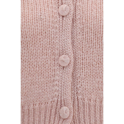 Cardigan by Forte_Forte for women in silk mohair & capra leather multicolor features an crisp silhouette, showcasing a sophisticated and detail for a truly crisp finish.