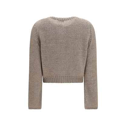 Cardigan by Forte_Forte for women in silk mohair & capra leather beige features an crisp silhouette, showcasing a sophisticated round neckline and detail for a truly crisp finish.