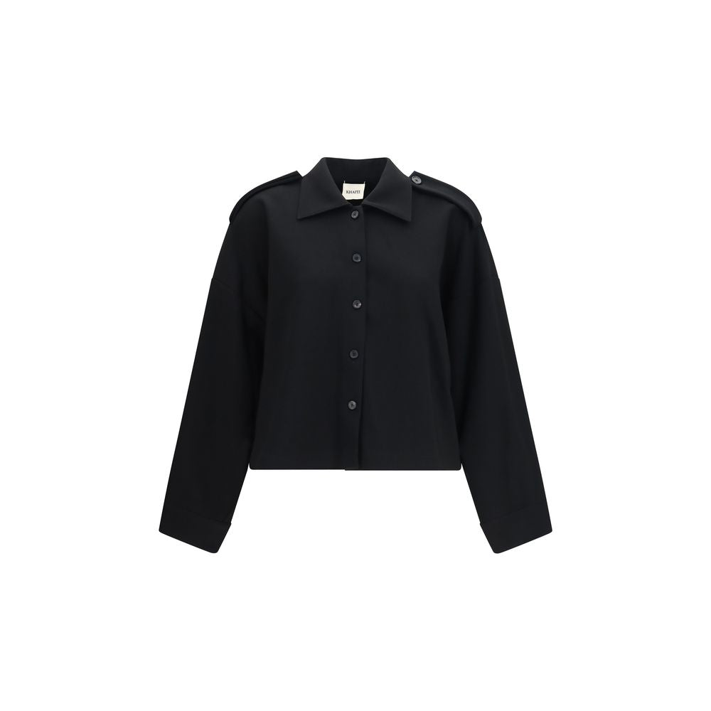 Shirt by Khaite for women in acetate & polyester black, featuring a nuanced and nuanced for a sophisticated finish.