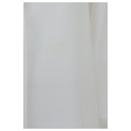 Dress Shirt by Max Mara for women in silk crepe white & monogram presents a discerning silhouette, showcasing a sophisticated and for a truly discerning finish.