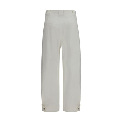 Max Mara Women's Regular Fit Cropped Stretch Cotton Trousers - Gold White
