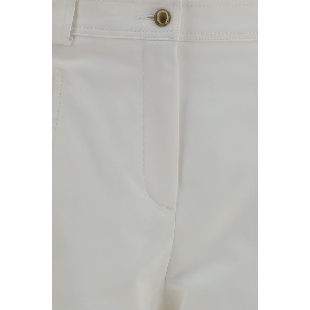 Max Mara Women's Regular Fit Cropped Stretch Cotton Trousers - Gold White