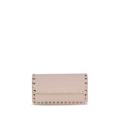 Cardholder Wallet by Valentino Garavani for women in bos taurus calf leather multicolor & signature features a sleek silhouette, showcasing the sleek Rockstud Bos Taurus Calf Leather Cardholder Wallet design with sophisticated card-organization chain for a premium look.