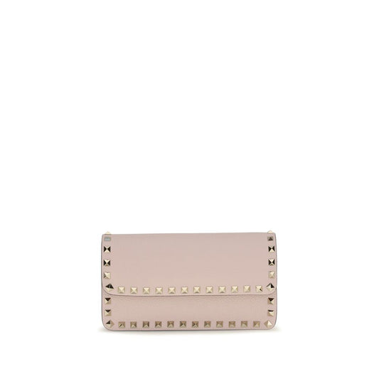 Cardholder Wallet by Valentino Garavani for women in bos taurus calf leather multicolor & signature features a sleek silhouette, showcasing the sleek Rockstud Bos Taurus Calf Leather Cardholder Wallet design with sophisticated card-organization chain for a premium look.