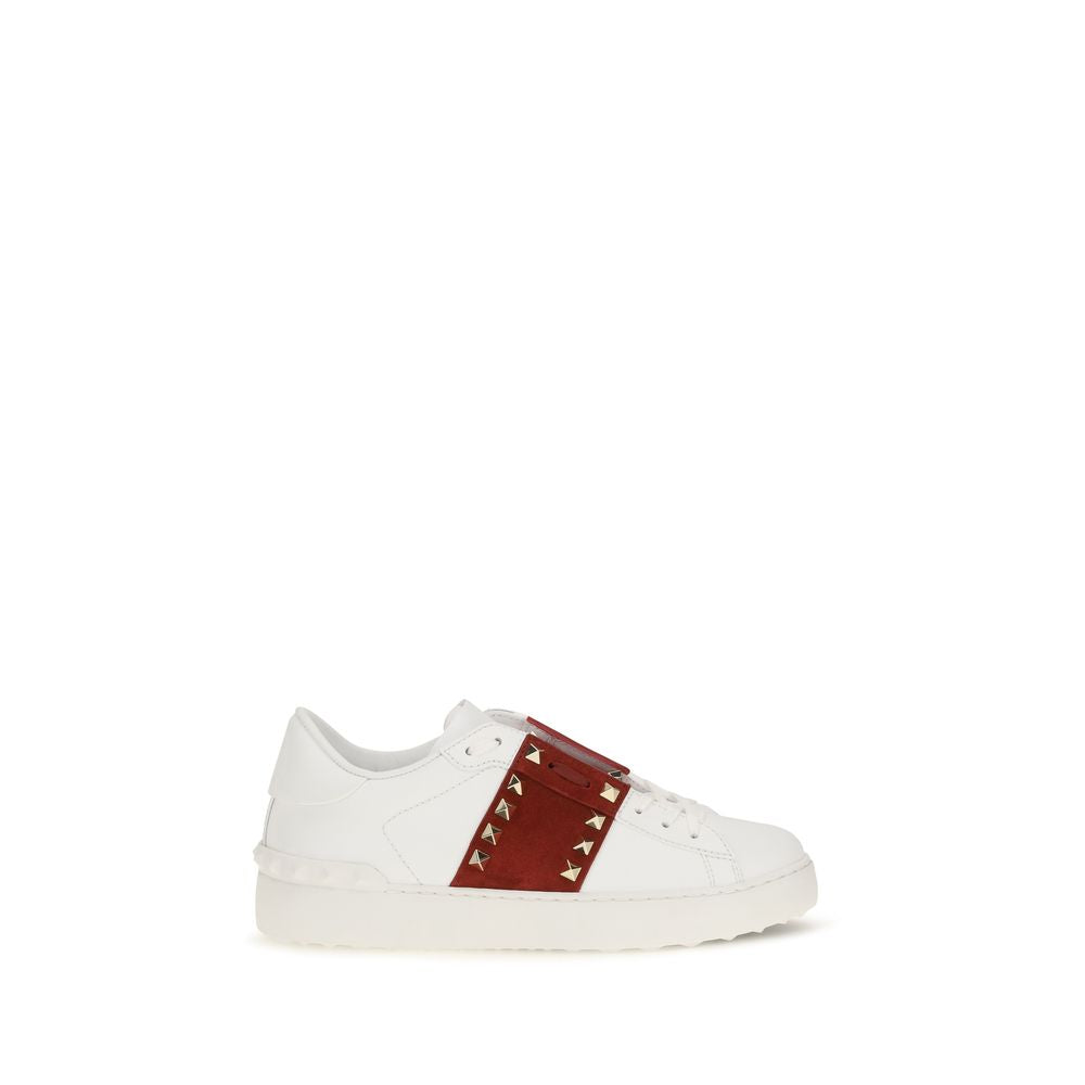Sneakers by Valentino Garavani for women in bos taurus calf suede leather white & signature features an timeless silhouette from the Rockstud Women's Low Top Bos Taurus Calf Suede Leather Sneakers collection, showcasing a signature low-top style with an timeless finish.