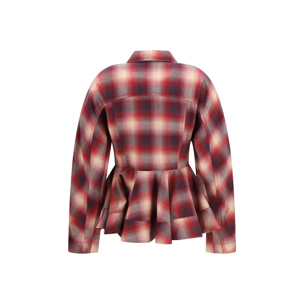Shirt by Ganni for women in flannel & denim cotton multicolor showcases a sharp silhouette, elegantly detailed with a sharp and sharp .