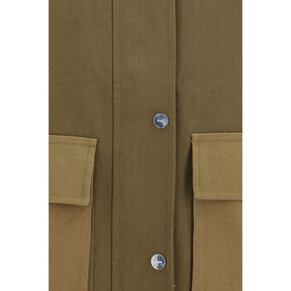 Overcoat by Ganni for women in organic cotton bicolour features a cosy chic silhouette, artfully detailed with a sophisticated and premium pockets for a cosy chic finish.
