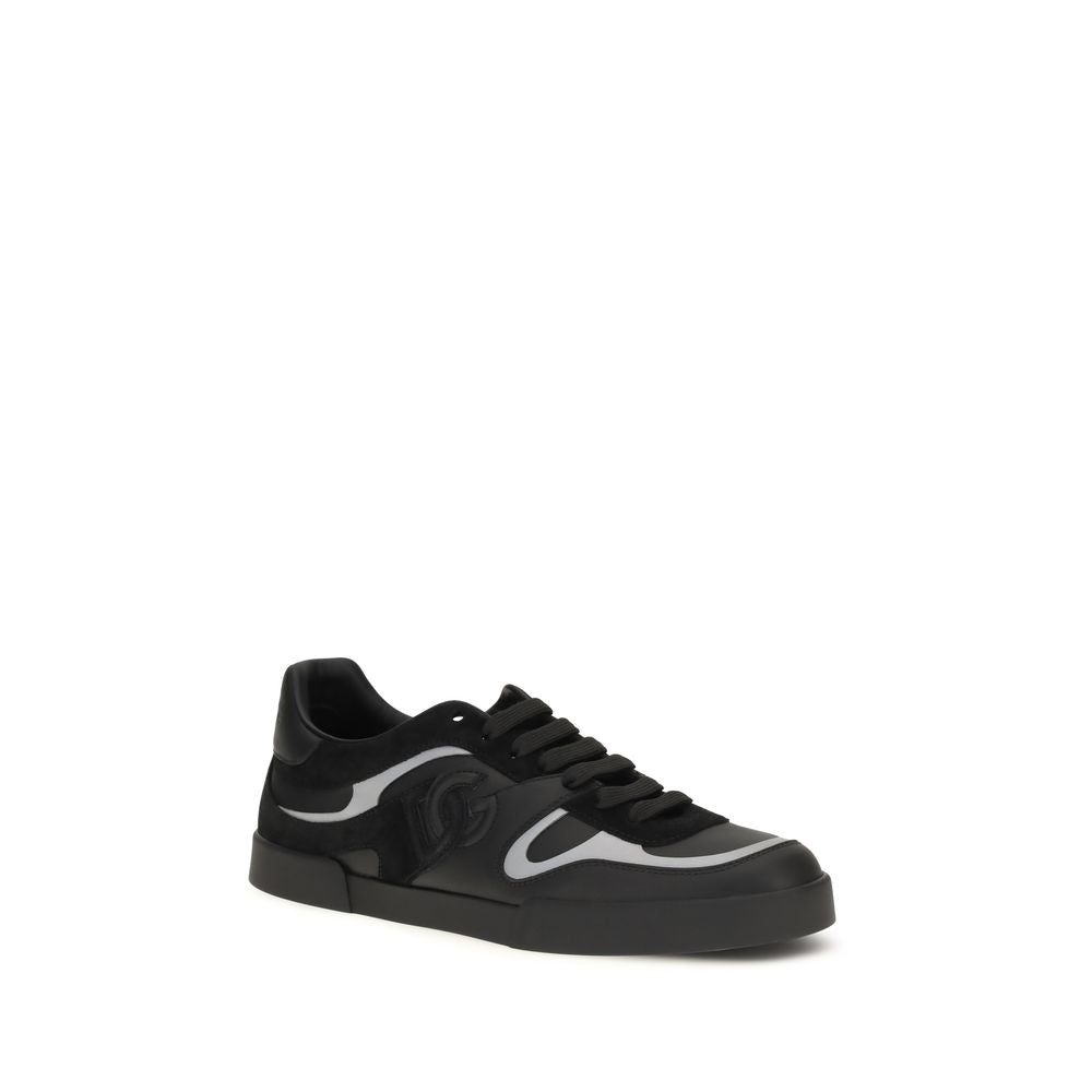 Sneakers by Dolce & Gabbana for men in bos taurus calf leather black & signature features an versatile design from the Men's Casual Bos Taurus Calf Leather Sneakers collection, highlighting a versatile casual style for a premium, high-fashion look.