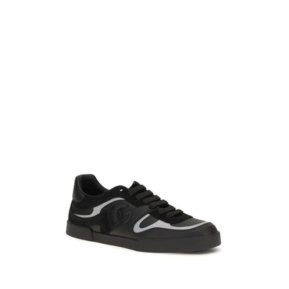 Sneakers by Dolce & Gabbana for men in bos taurus calf leather black & signature features an versatile design from the Men's Casual Bos Taurus Calf Leather Sneakers collection, highlighting a versatile casual style for a premium, high-fashion look.