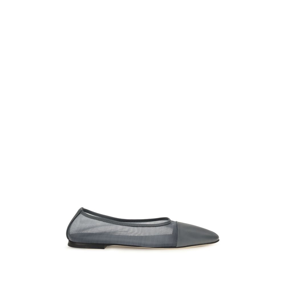 Ballet Flat Shoes by Dear Frances for women in bos taurus calf leather gray showcases a resplendent Gala Women's Bos Taurus Calf Leather Ballet Flat Shoes aesthetic with a and almond toe style.