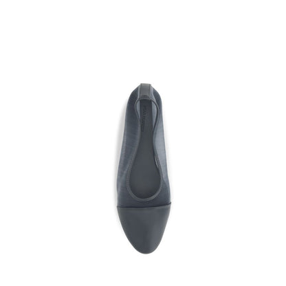 Ballet Flat Shoes by Dear Frances for women in bos taurus calf leather gray presents a effortless chic silhouette, showcasing the Gala Women's Bos Taurus Calf Leather Ballet Flat Shoes design with a effortless chic and almond toe style for a sophisticated look.