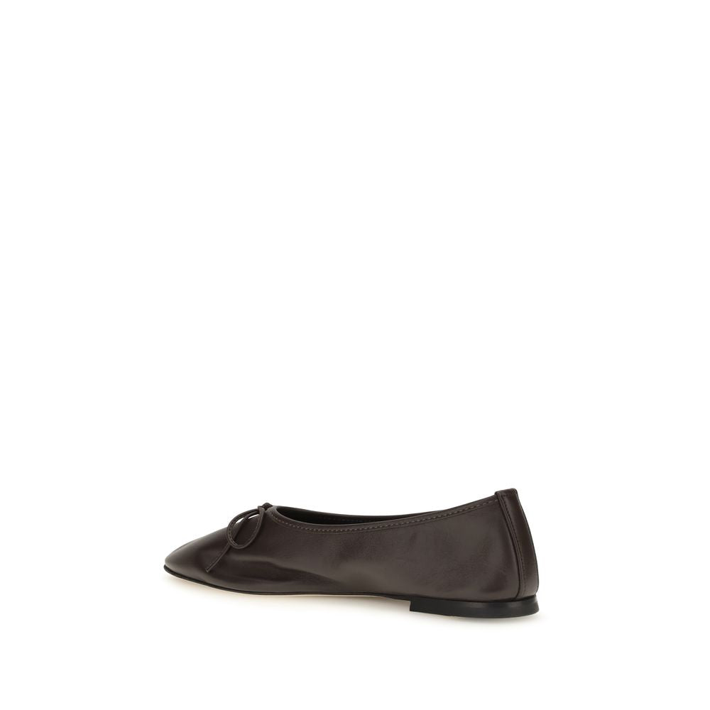 Ballet Flat Shoes by Dear Frances for women in bos taurus calf nappa leather brown presents a effortless chic silhouette, showcasing the Gala Women's Bos Taurus Calf Nappa Leather Ballet Flat Shoes design with a effortless chic and almond toe style for a sophisticated look.