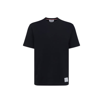 T-Shirt by Thom Browne for men in cotton blue & signature features an edgy silhouette, meticulously detailed with a sophisticated and crew neckline for a truly edgy finish.