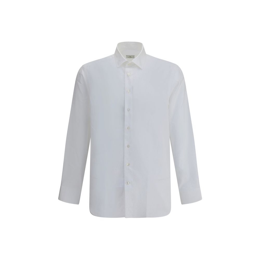 Dress Shirt by Etro for men in cotton white, patterned & paisley showcases a sublime silhouette, artfully detailed with a sublime and for a sophisticated, sublime finish.