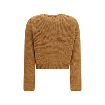 Cardigan by Forte_Forte for women in silk mohair & capra leather brown features an impeccable silhouette, showcasing a sophisticated round neckline and detail for a truly impeccable finish.