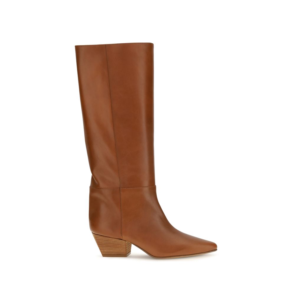 Ankle High Knee-High Boots by Forte_Forte for women in bos taurus calf leather brown features an effortless chic silhouette from the Women's Bos Taurus Calf Leather Ankle High Knee-High Boots collection, showcasing a effortless chic block-heel and refined pointed toe style for an effortless chic look.