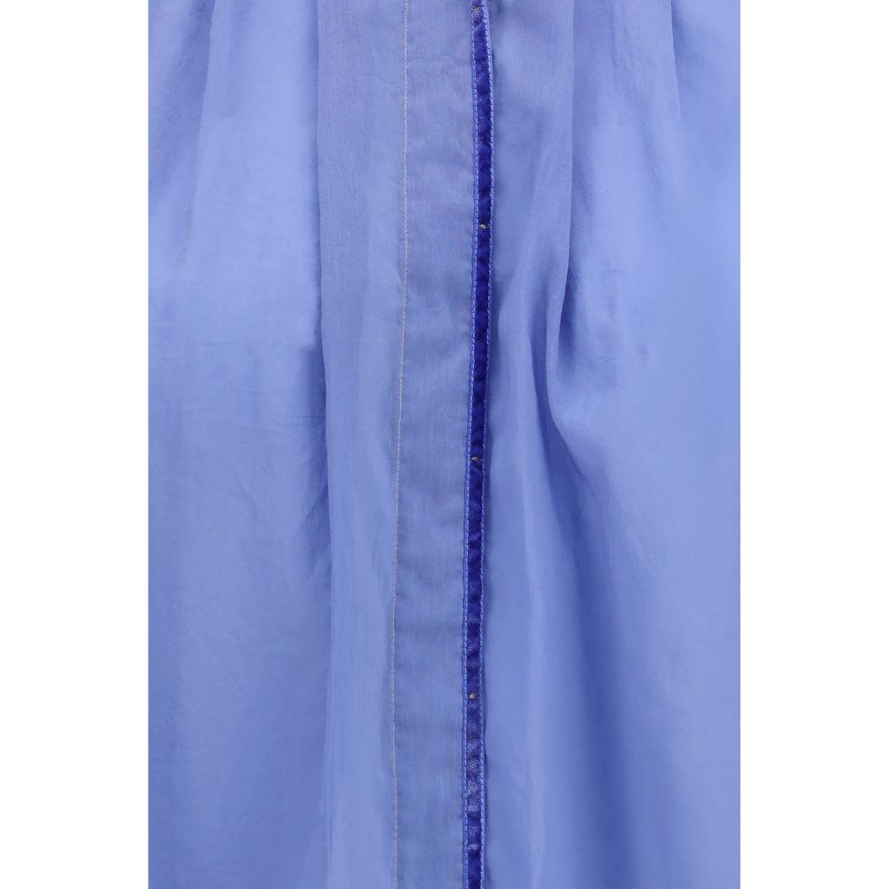 Blouse by Forte_Forte for women in cotton & silk blue features an polished silhouette, showcasing a sophisticated and detail for a truly polished finish.