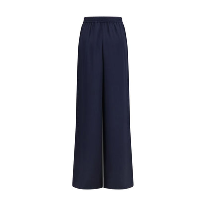 Trousers by Max Mara for women in silk blue features an on trend silhouette, showcasing a sophisticated regular-fit & wide with a long and for an on trend finish.