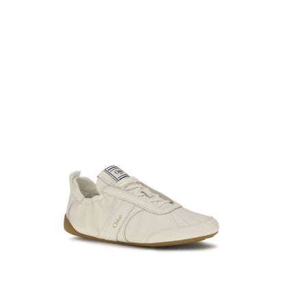 Athletic Sneakers by Chloé for women in calf leather beige features an effortless chic silhouette, showcasing the signature athletic style of the Women's Athletic Calf Leather Sneakers collection with a truly effortless chic finish.