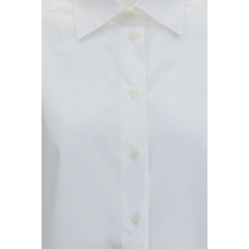 Dress Shirt by Dolce & Gabbana for women in cotton white showcases a sharp silhouette, elegantly detailed with a sharp and sharp .
