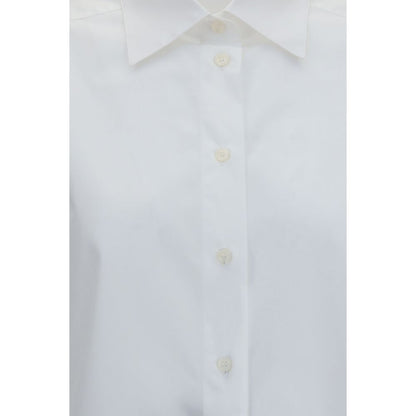 Dress Shirt by Dolce & Gabbana for women in cotton white showcases a sharp silhouette, elegantly detailed with a sharp and sharp .