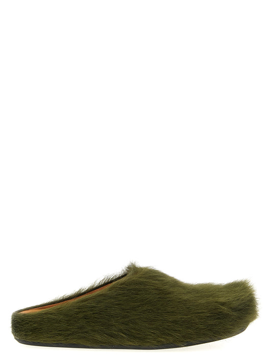 Flat Mule Mules Shoes by Marni for men in bos taurus calfskin leather bicolour & green features an ergonomic silhouette, perfectly showcasing Men's Bos Taurus Calfskin Leather Flat Mule Mules Shoes with its distinct flat and elegant .
