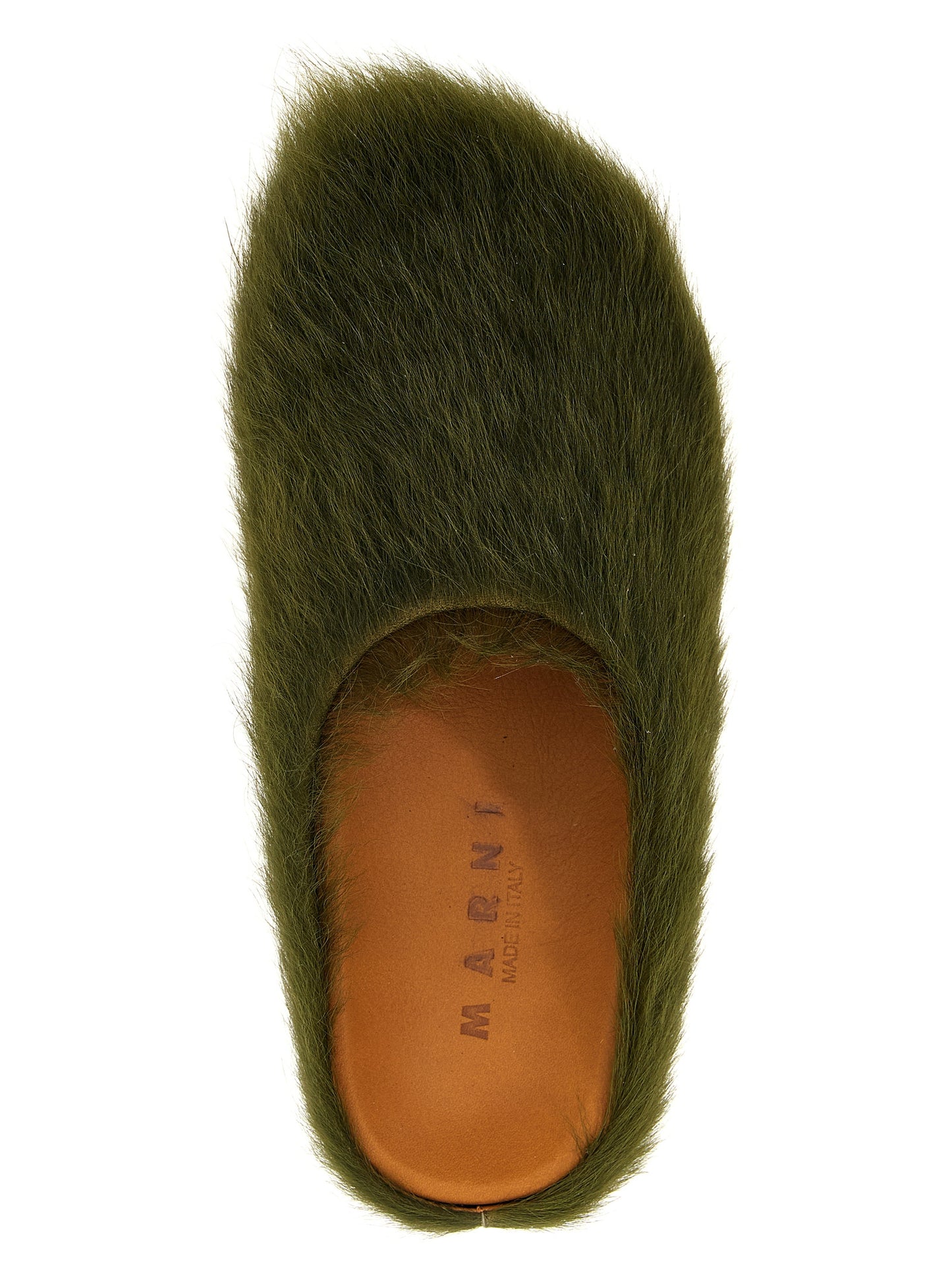 Flat Mule Mules Shoes by Marni for men in bos taurus calfskin leather bicolour & green showcases a impeccable silhouette as Men's Bos Taurus Calfskin Leather Flat Mule Mules Shoes, artfully designed with a impeccable flat and refined for a impeccable finish.