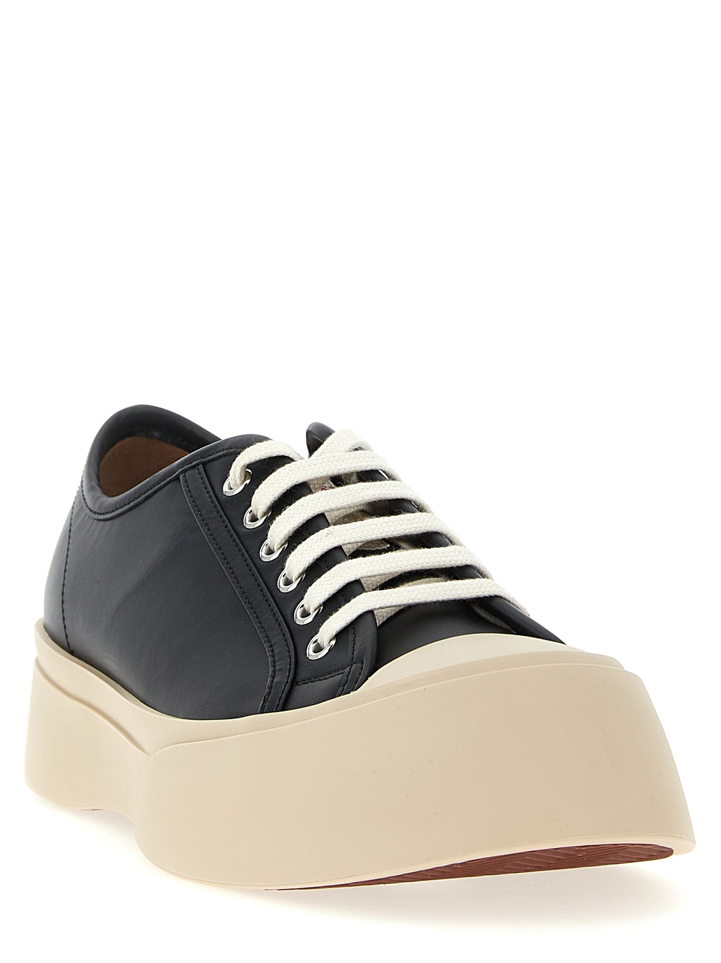 Sneakers by Marni for men in calfskin leather black features an timeless silhouette from the City Men's Low Top Calfskin Leather Sneakers collection, showcasing a signature low-top style with an timeless finish.