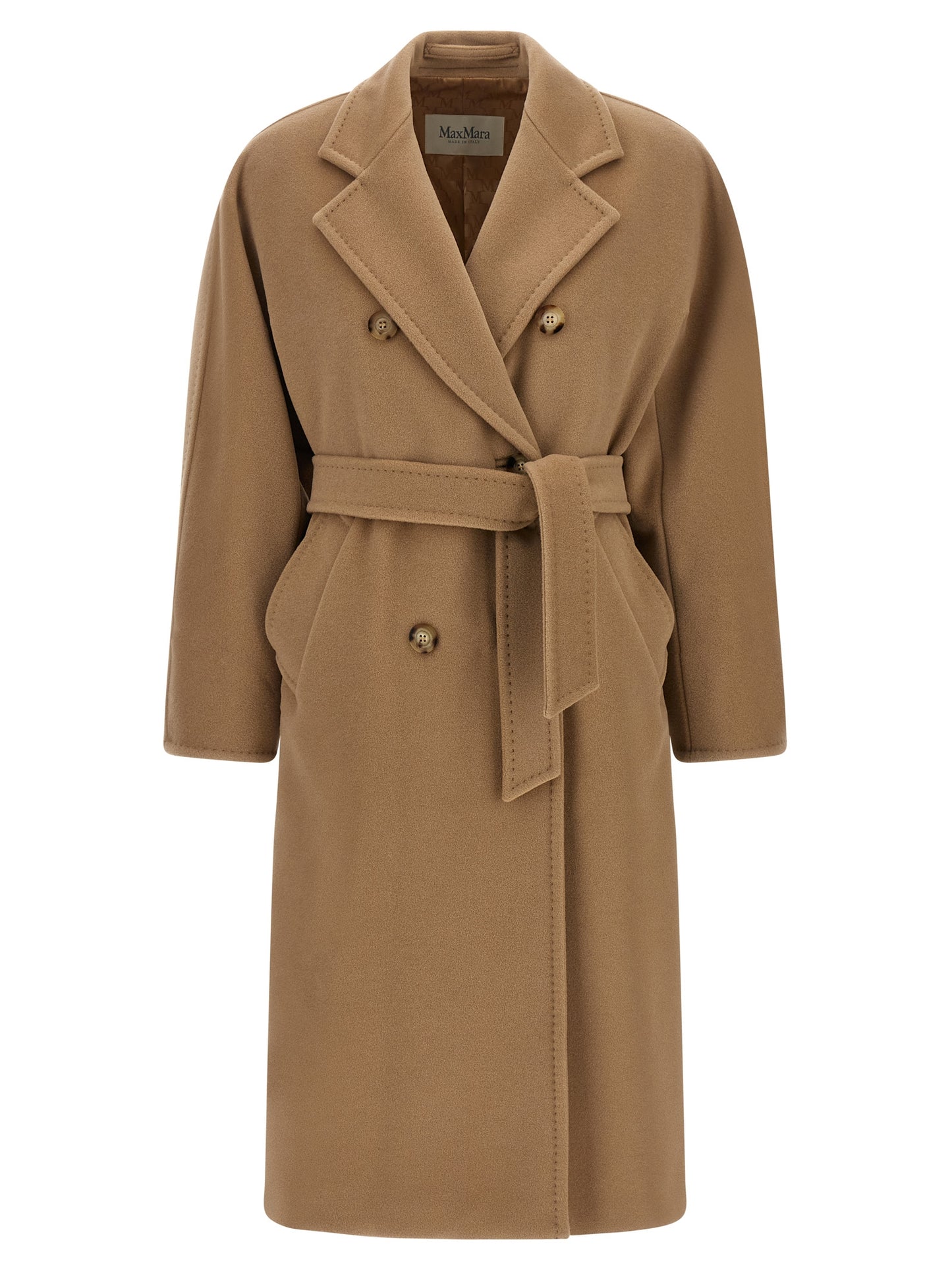 Trench Coat by Max Mara for women in virgin cashmere wool and beige & horn presents a exquisite silhouette, showcasing a exquisite and functional for an elevated aesthetic.