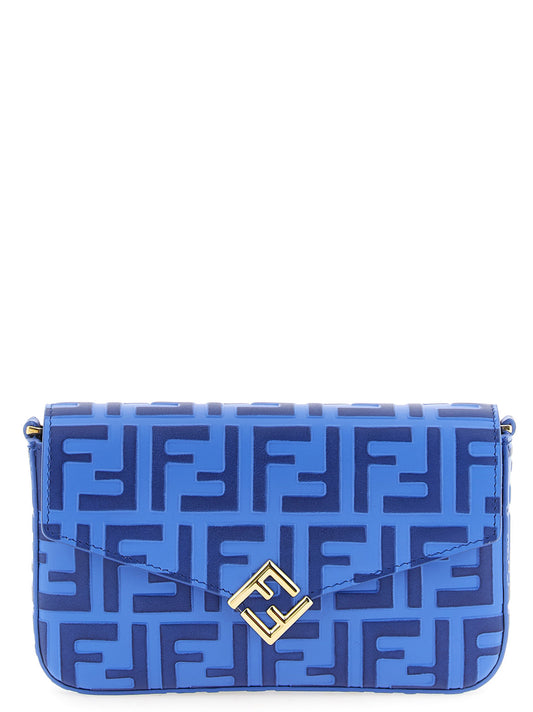 Cardholder Card Case by Fendi for women in calfskin leather blue, gold, patterned & monogram features an meticulous design, elegantly showcasing the refined Ff Diamonds Calfskin Leather Cardholder Card Case aesthetic while integrating sophisticated card-organization.