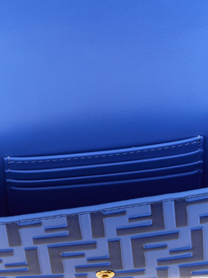 Fendi Blue Calfskin Cardholder