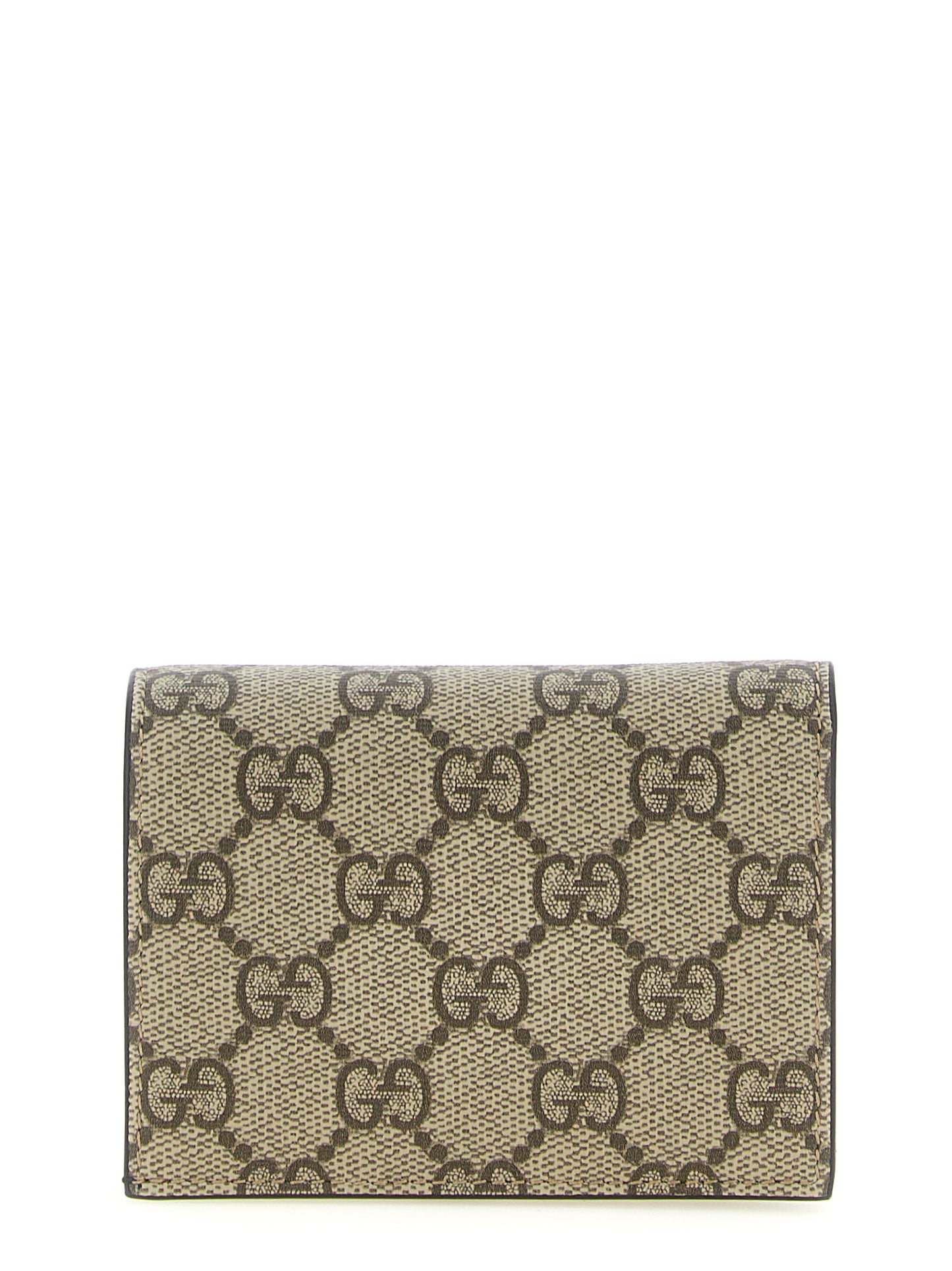 Gucci Gg Marmont Calfskin Cardholder Card Case - Black Gold Multicolor Signature