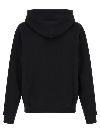 Sweatshirt Hoodie by Jil Sander for men in cotton black & white features a authentic silhouette, showcasing a sophisticated hooded neckline and authentic detail for a refined finish.