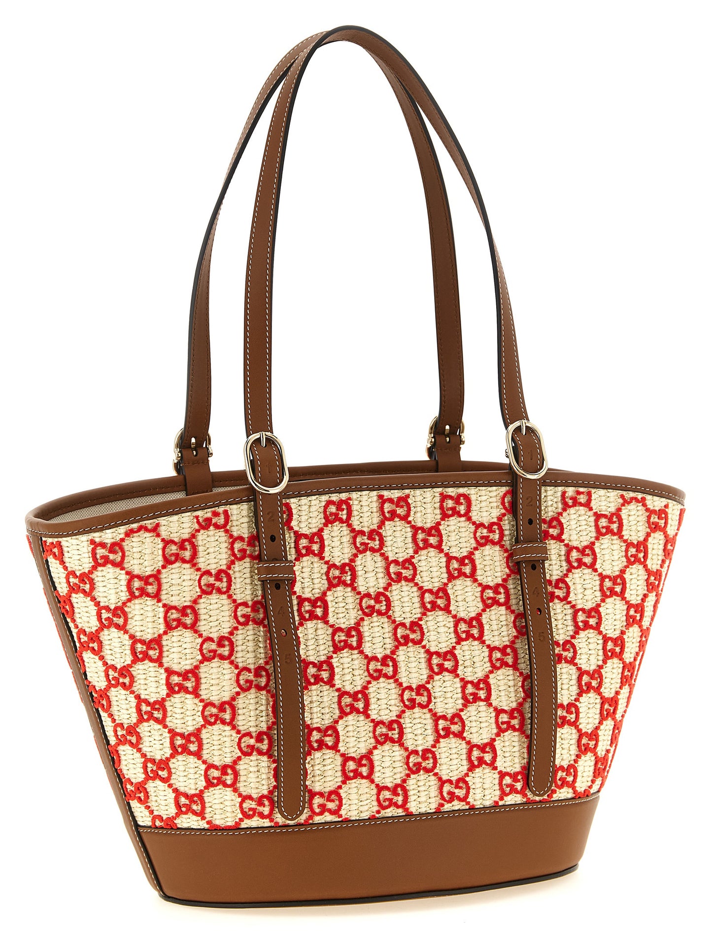 This Small Shopper Handbag by Gucci for women in stretch cotton modal canvas and multicolor, patterned & monogram presents a sculptural silhouette featuring a secure zipper, ample , and versatile adjustable-strap & handle for a sculptural finish.