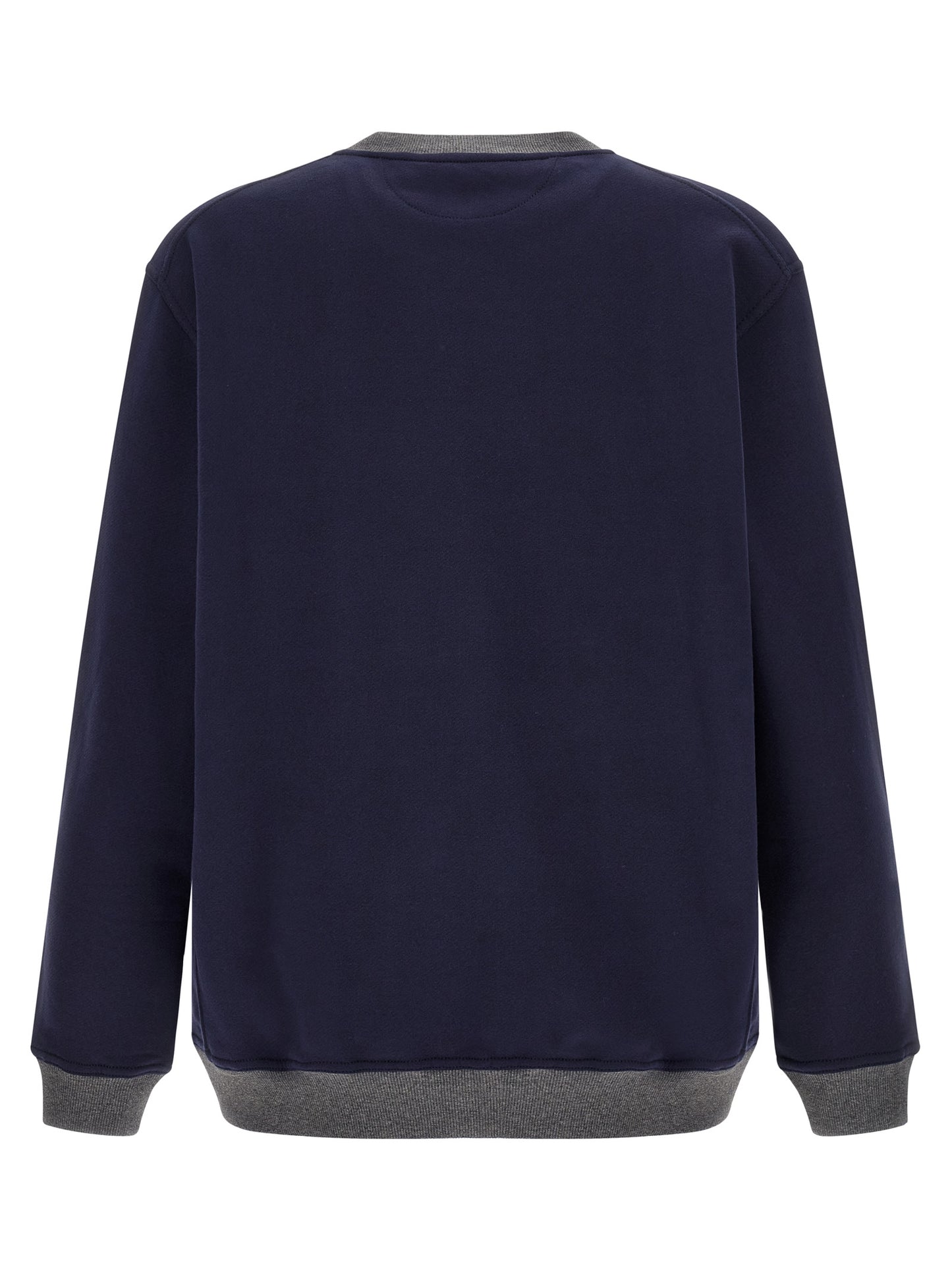 Sweatshirt by Brunello Cucinelli for men in cotton blue & gray features an magnificent silhouette, showcasing a sophisticated crew neckline and detail for a truly magnificent finish.