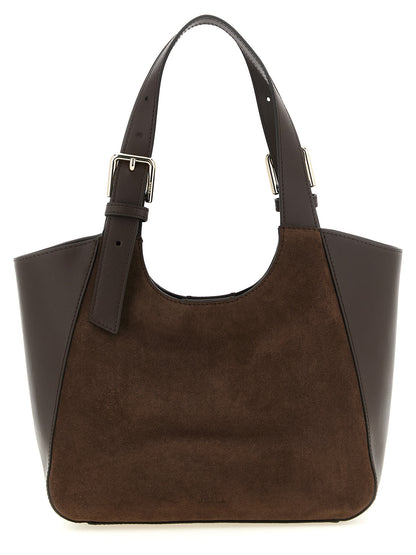 Tote Hobo Handbag by Furla for women in calfskin leather brown features an refined silhouette, showcasing a secure buckle, ample , and versatile adjustable-strap & handle for a sophisticated refined aesthetic.