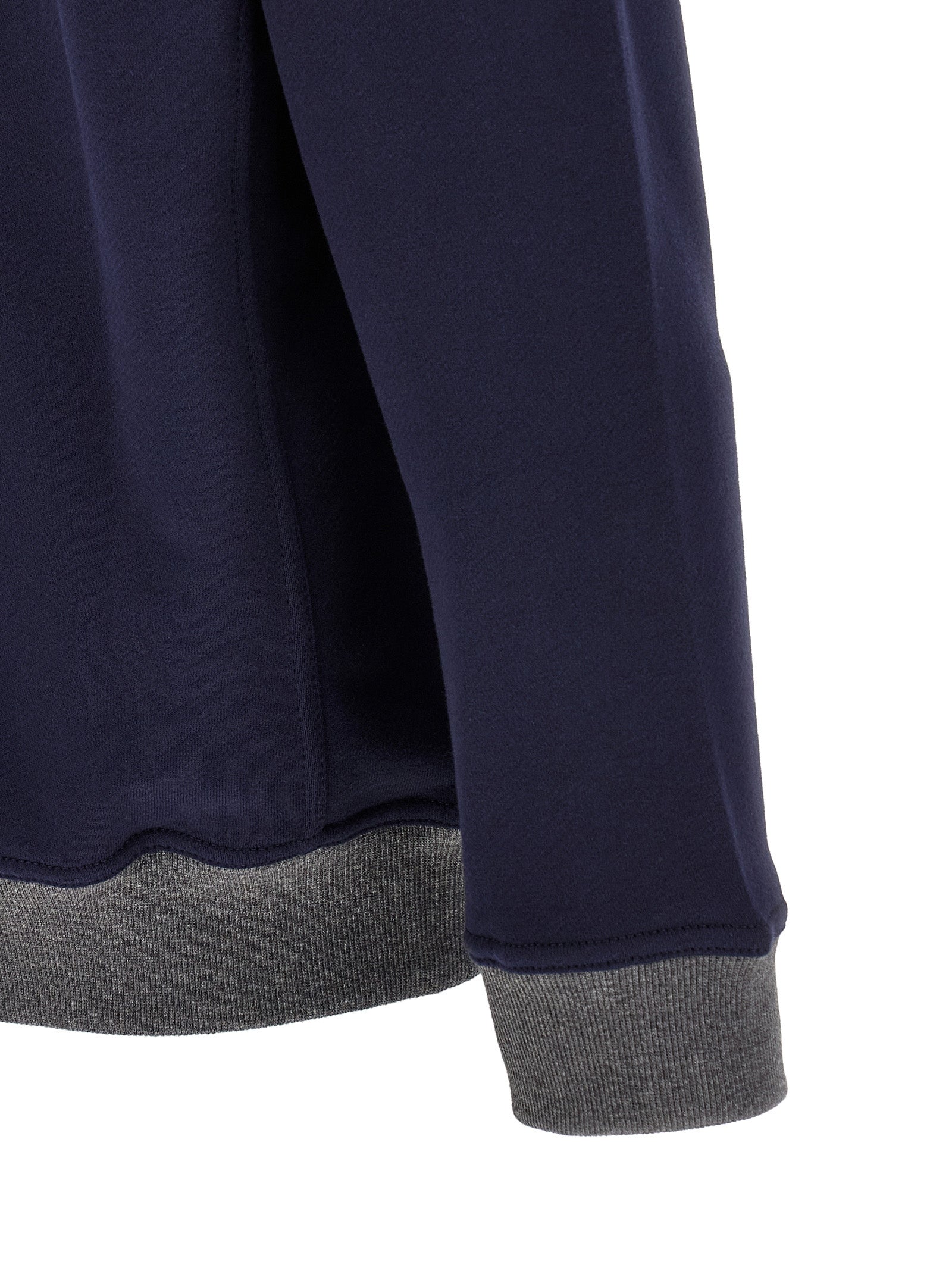 Sweatshirt by Brunello Cucinelli for men in cotton blue & gray features a unrivaled silhouette with a refined and unrivaled detailing for a sophisticated look.