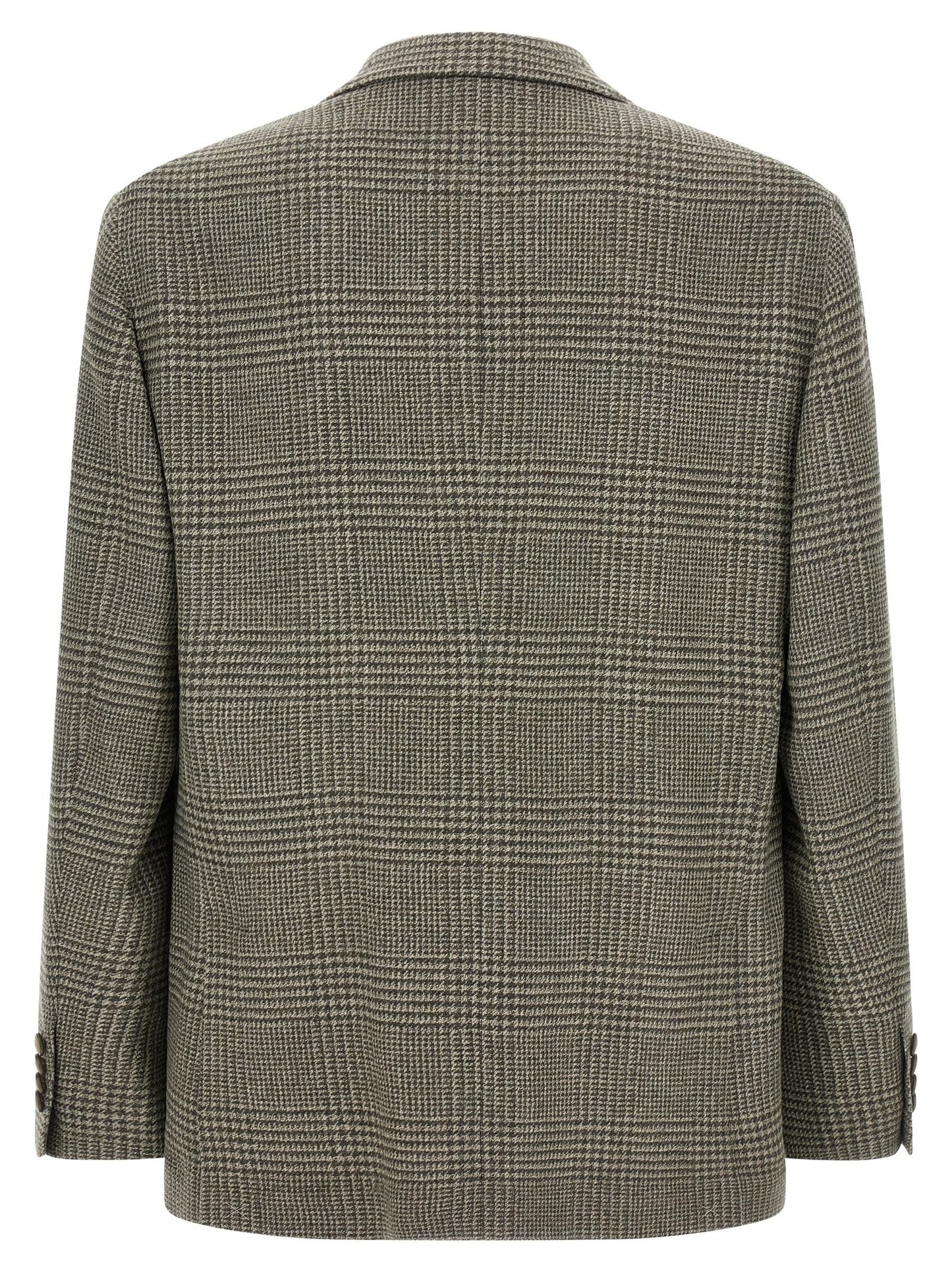 Blazer by Brunello Cucinelli for men in cashmere wool bicolour & military-green showcases a discerning silhouette, elegantly detailed with a sophisticated and premium for a truly discerning finish.